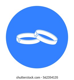 Wedding rings icon in black style isolated on white background. Jewelry and accessories symbol stock vector illustration.