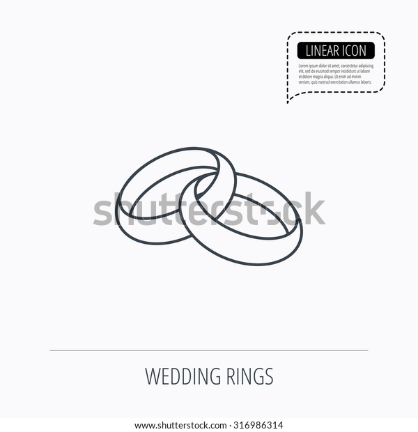 Wedding Rings Icon Bride Groom Jewelery Stock Vector Royalty Free