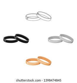 Wedding rings icon in cartoon,black style isolated on white background. Jewelry and accessories symbol stock vector illustration.