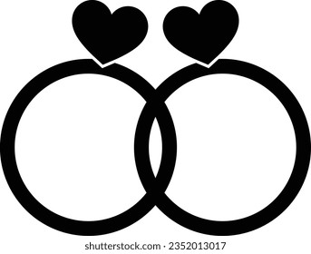 Wedding rings icon. Couple symbol . Love symbol . Vector illustration