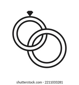 Wedding rings icon design. isolated on white background. vector illustration