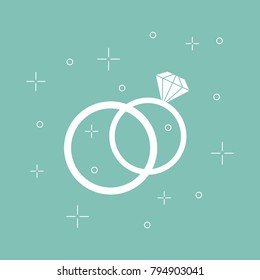 Wedding rings icon. Engagement ring. Rings icon.