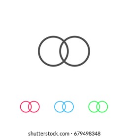 Wedding rings icon flat. Color pictogram on white background. Vector illustration symbol and bonus icons
