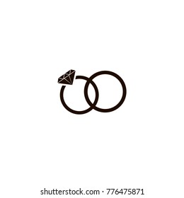wedding rings icon. flat design