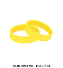 Wedding rings icon. Golden rings. Vector illustration.