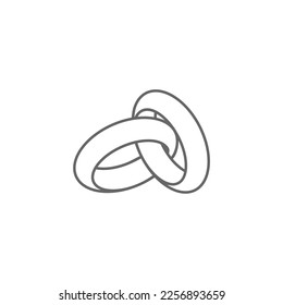 wedding rings icon joined together as one
