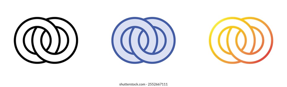 wedding rings icon. Linear, Blue Fill and Gradient Style Design Isolated On White Background