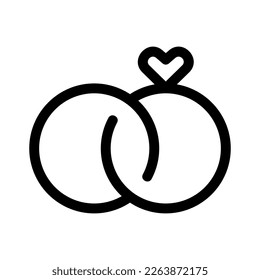 icono de anillos de boda o logotipo símbolo de signo aislado ilustración vectorial - iconos vectoriales de estilo negro de alta calidad