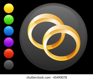 wedding rings icon on round internet button original vector illustration 6 color versions included