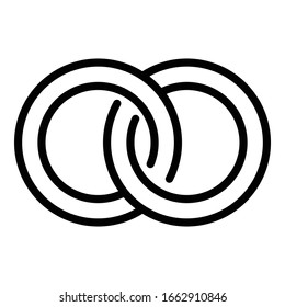Wedding rings icon. Outline wedding rings vector icon for web design isolated on white background