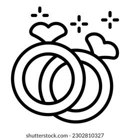 Wedding rings icon outline vector. Event service. Ceremony party