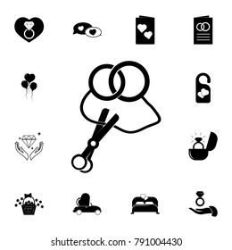 wedding rings icon. Set of wedding elements icon. Photo camera quality graphic design collection icons for websites, web design, mobile app on white background