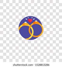 wedding rings icon sign and symbol. wedding rings color icon for website design and mobile app development. Simple Element from happiness collection for mobile concept and web apps icon.