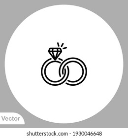 Wedding rings icon sign vector symbol. Logo illustration for web and mobile