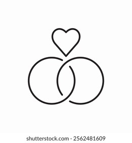 wedding rings icon sign vector