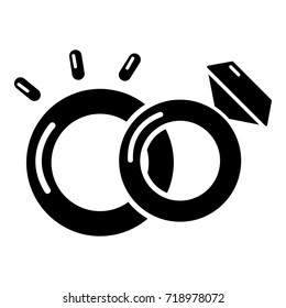 Wedding rings icon . Simple illustration of wedding rings vector icon for web design isolated on white background