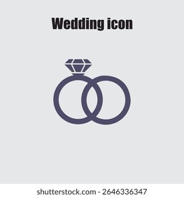 O ícone dos anéis de casamento simboliza o compromisso e o amor pela unidade eterna, perfeito para representar o casamento, o noivado ou o aniversário.