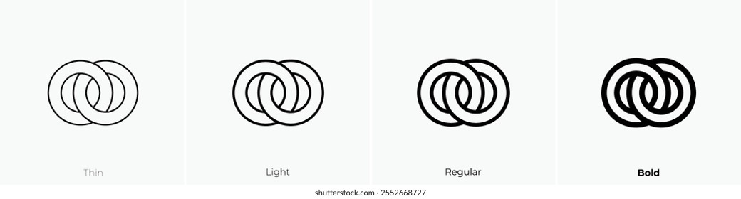 wedding rings icon. Thin, Light Regular And Bold style design isolated on white background