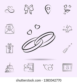 Wedding rings icon. Universal set of wedding for website design and development, app development