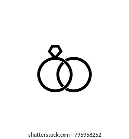 wedding rings icon vector