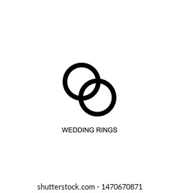 wedding rings icon vector black design