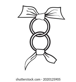 Wedding Rings Icon Vector Clip Art Illustration
