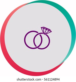 Wedding rings  icon. Vector design.