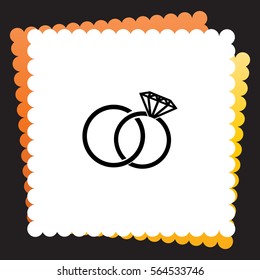 Wedding rings  icon. Vector design.