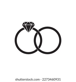 Wedding rings  icon vector illustration symbol