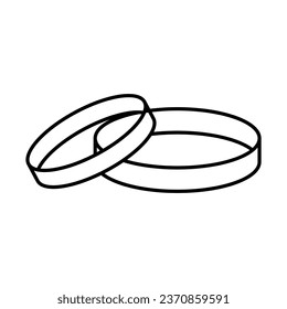 Wedding rings icon vector. Wedding illustration sign. Jewel symbol or logo.