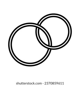 Wedding rings icon vector. Wedding illustration sign. Jewel symbol or logo.
