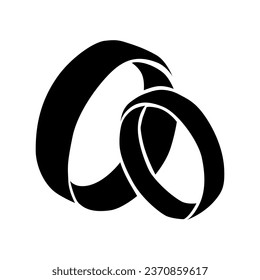 Wedding rings icon vector. Wedding illustration sign. Jewel symbol or logo.