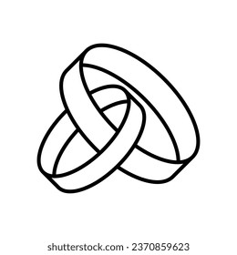 Wedding rings icon vector. Wedding illustration sign. Jewel symbol or logo.