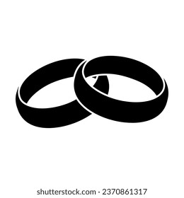 Vector de icono de anillos de boda. Signo de ilustración de bodas. Símbolo de joyas o logotipo.