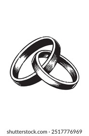 Diseño gráfico de Ilustración vectorial de icono de anillos de boda