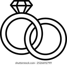 Wedding Rings Icon ,Wedding Rings Vector Illustration Icon