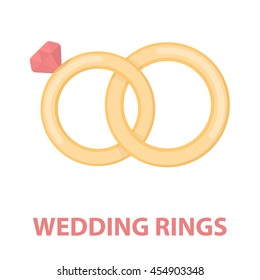 Wedding rings icon of vector illustration for web and mobile design