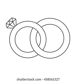 Wedding rings icon of vector illustration for web and mobile design