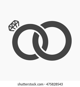Wedding rings icon of vector illustration for web and mobile