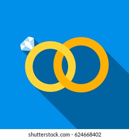 Wedding rings icon of vector illustration for web and mobile