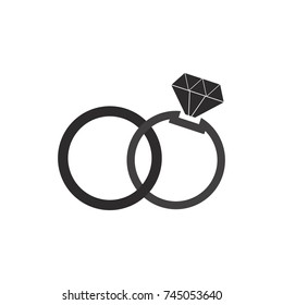 Wedding rings icon. Vector illustration