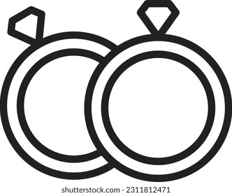 Icono de Anillos de boda imagen vectorial. Adecuado para aplicaciones web móviles y medios de impresión.