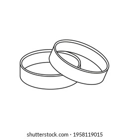 Wedding rings icon. Vector. Line style.
