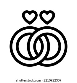 Ilustración de diseño de símbolo de vectores de iconos de anillo de bodas