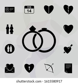 Wedding rings icon. Web icons universal set for web and mobile