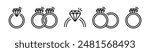 Wedding Rings icons. Wedding Ring With Diamond. Engagement Ring. Engagement diamond ring.