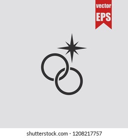 Wedding rings icon.Vector illustration.