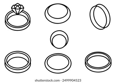 Wedding Rings Line Art Graceful Illustration for Your Ceremony