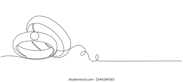 Wedding rings line art style vector illustration