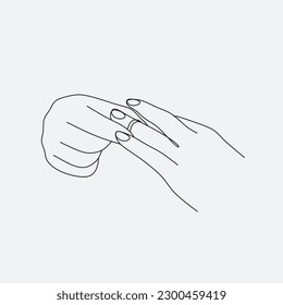 Wedding rings line art vector